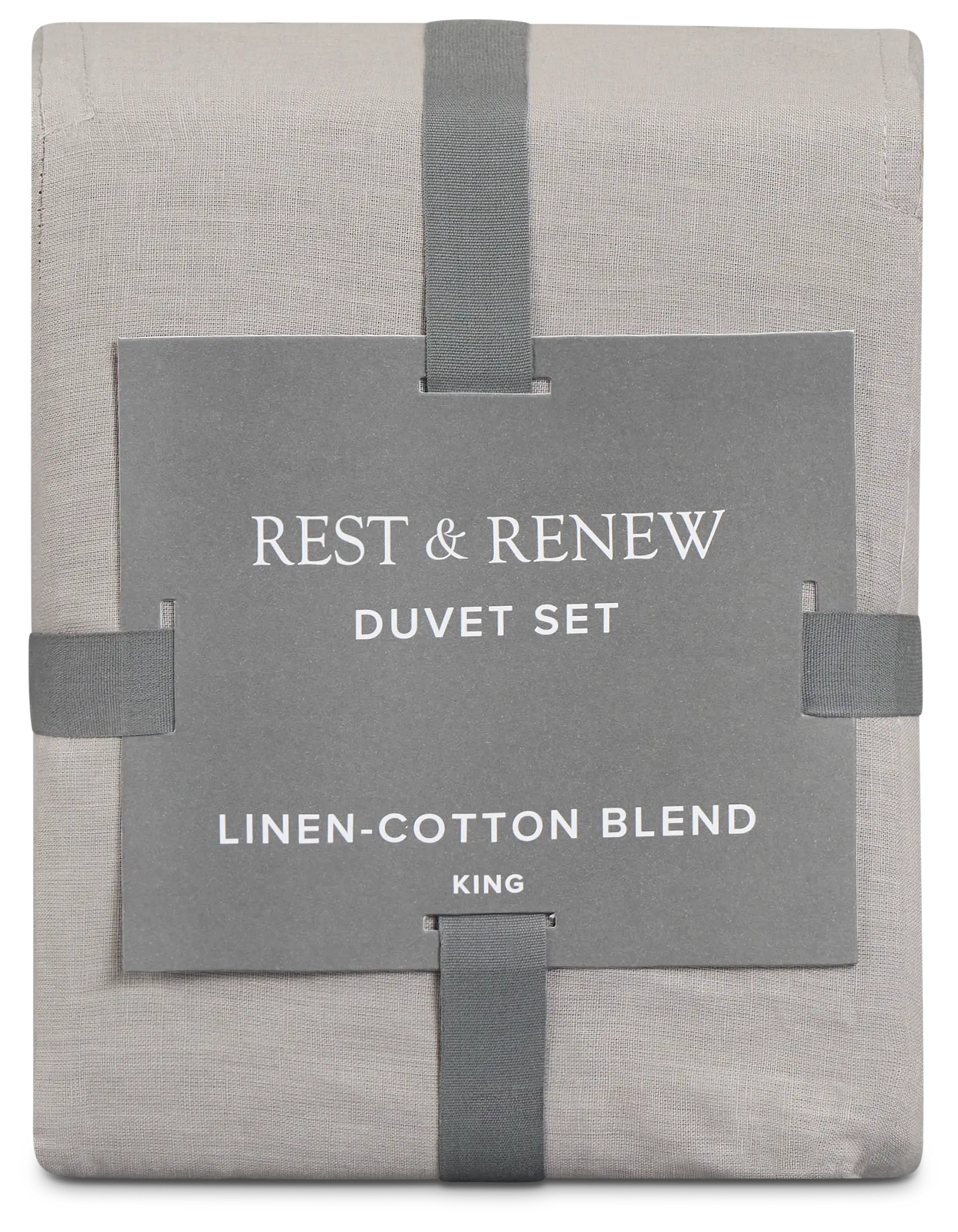 Rest & Renew Linen Blend Gray Duvet Set Rest & Renew Linen Blend Gray Duvet Set