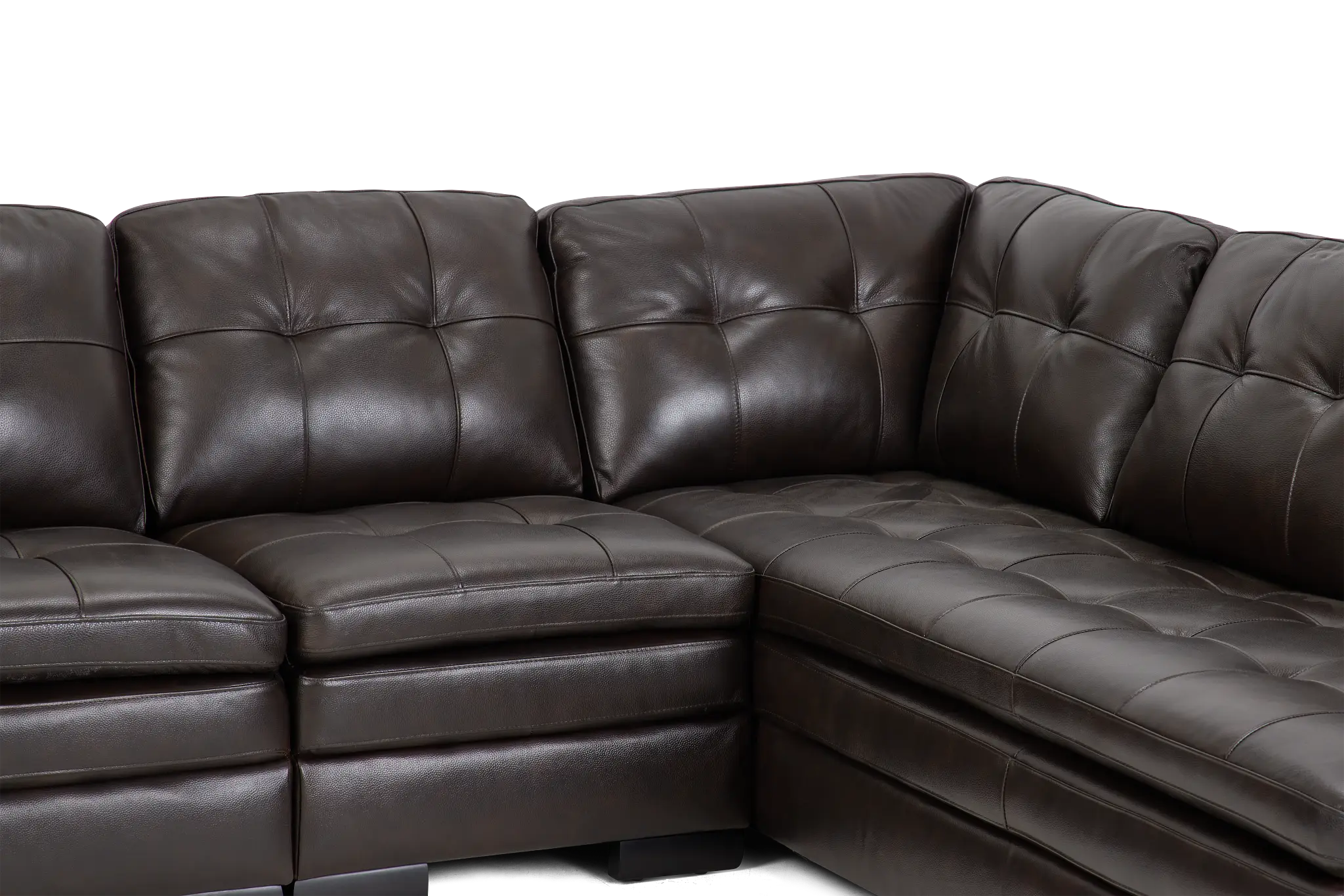 Braden Dark Brown Leather Medium Right Bumper Sectional Braden Dark Brown Leather Medium Right Bumper Sectional