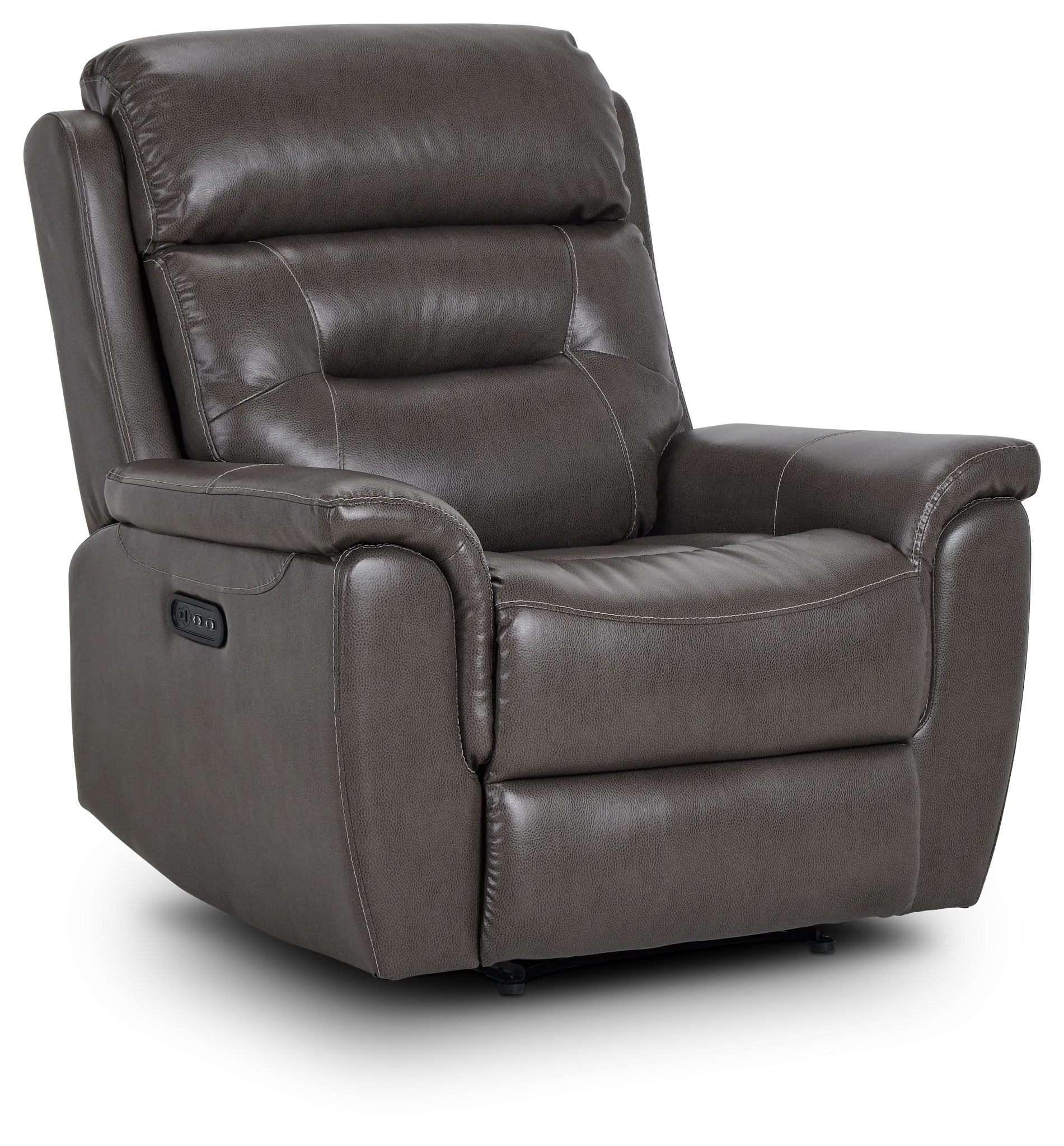 Toby Dark Taupe Micro Power Recliner With Power Headrest