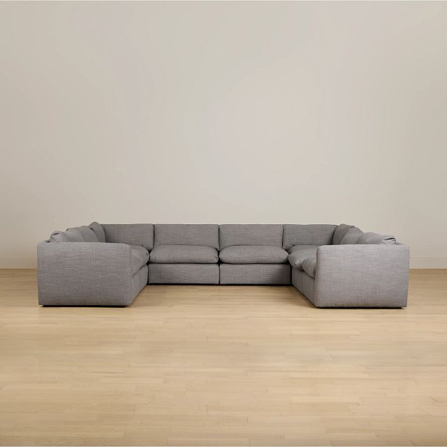 Serena Gray Fabric 8-piece Modular Sectional