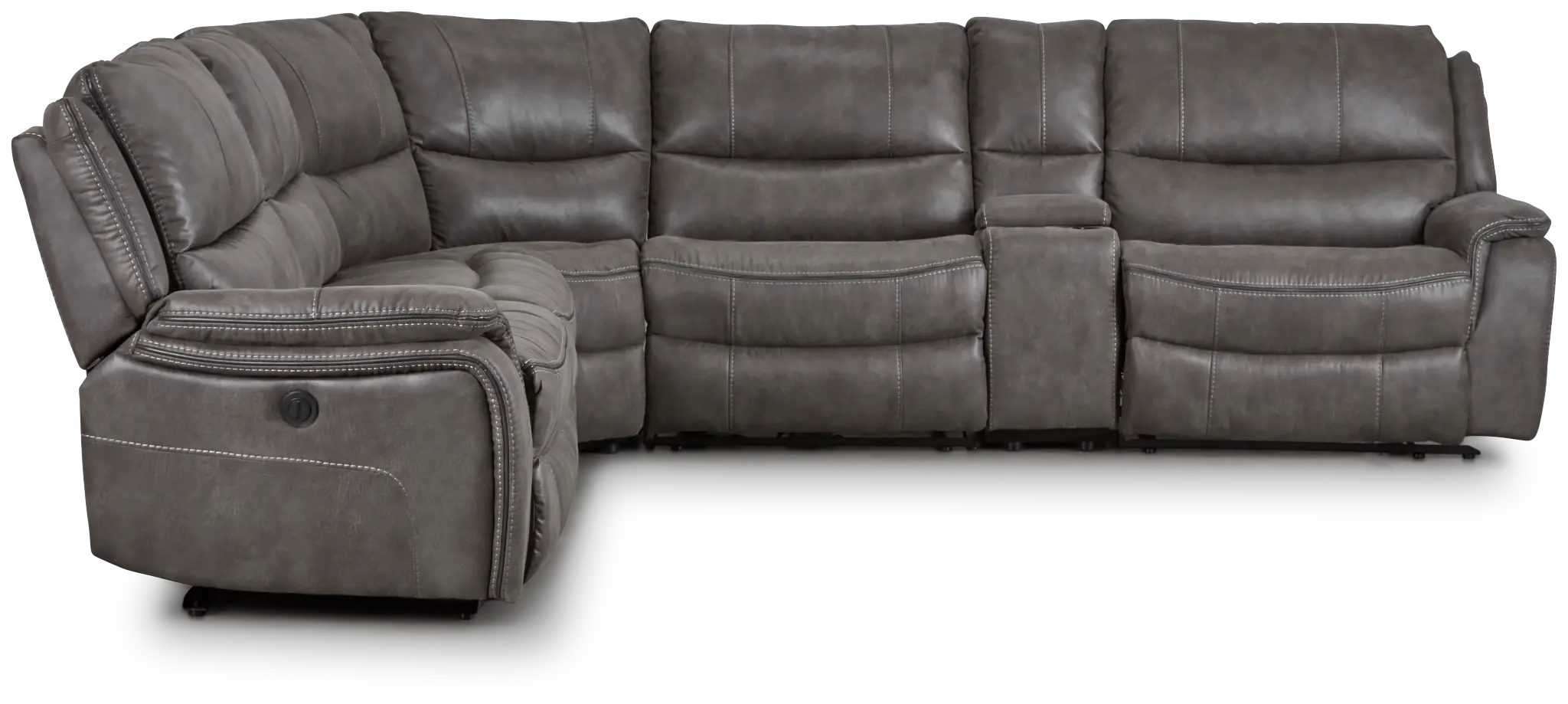 Dober Dark Gray Micro Medium Dual Power 2-arm Reclining Sectional Dober Dark Gray Micro Medium Dual Power 2-arm Reclining Sectional