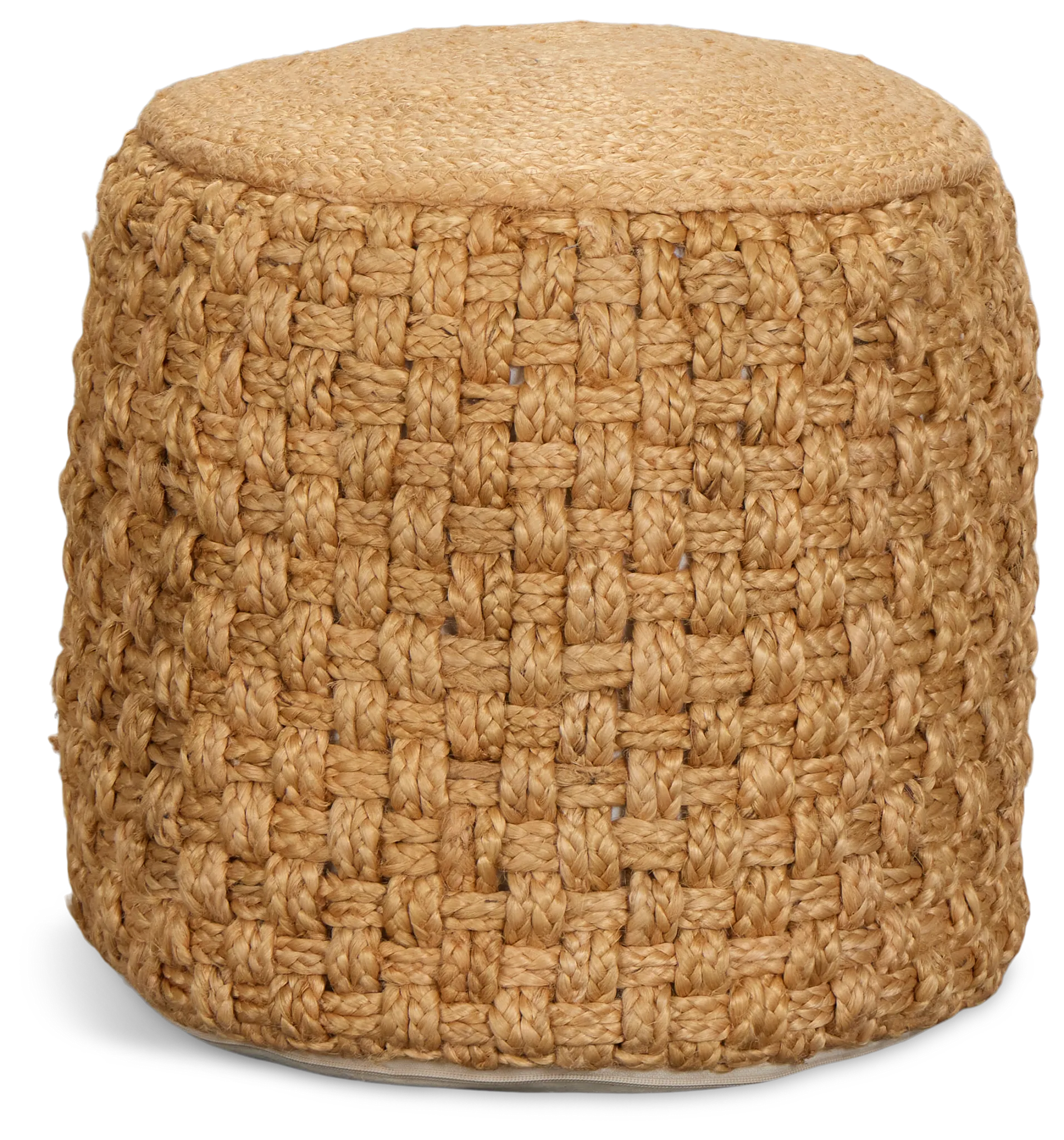 Hari Light Brown Round Accent Pouf