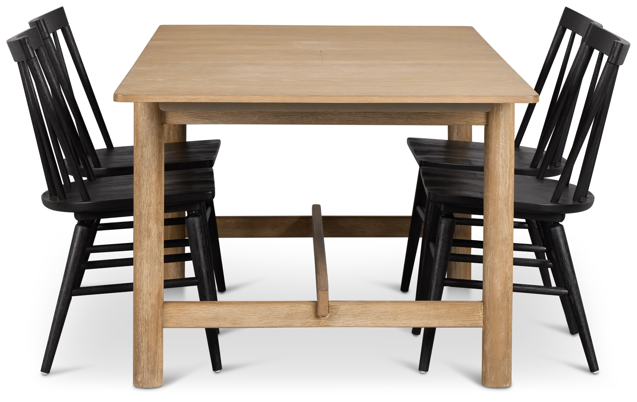 Taylor Light Tone Rect Table & 4 Wood Chairs