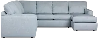 Rhodes Light Blue Fabric Medium Right Chaise Sectional