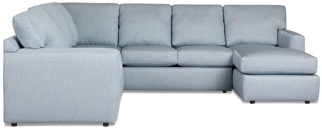 Rhodes Light Blue Fabric Medium Right Chaise Sectional
