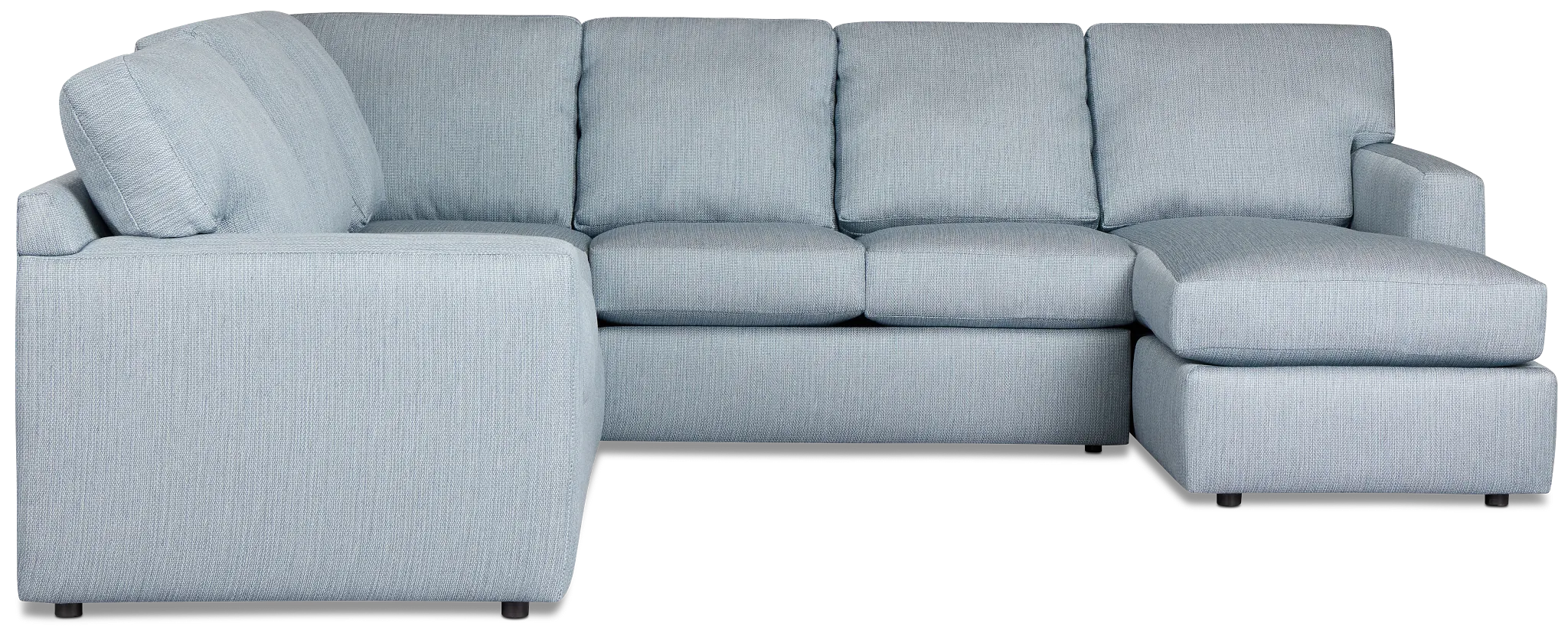 Rhodes Light Blue Fabric Medium Right Chaise Sectional