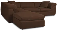 Aria Dark Brown Micro Immersive 5-piece Bumper Sectional W/2 Speakers