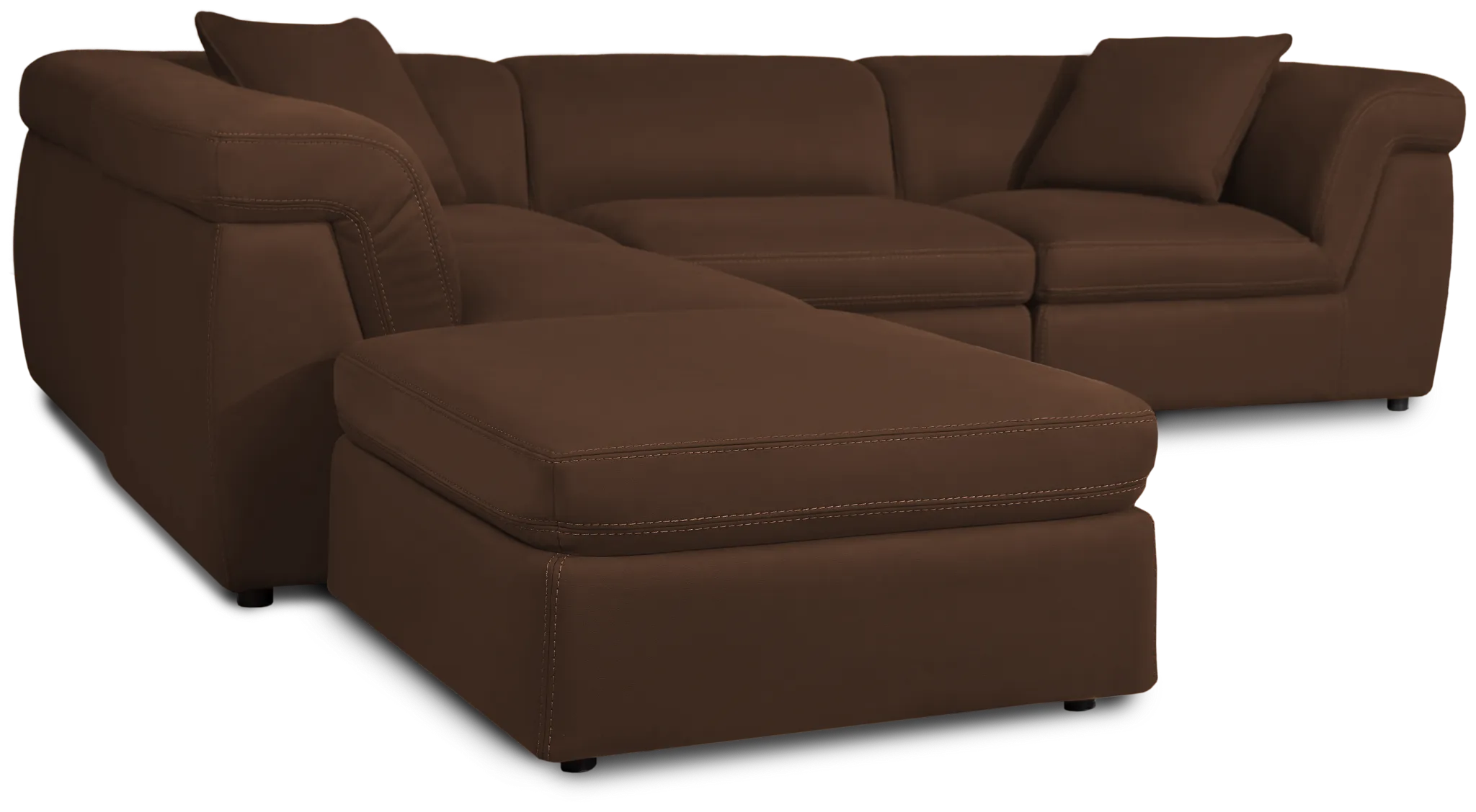 Aria Dark Brown Micro Immersive 5-piece Bumper Sectional W/2 Speakers