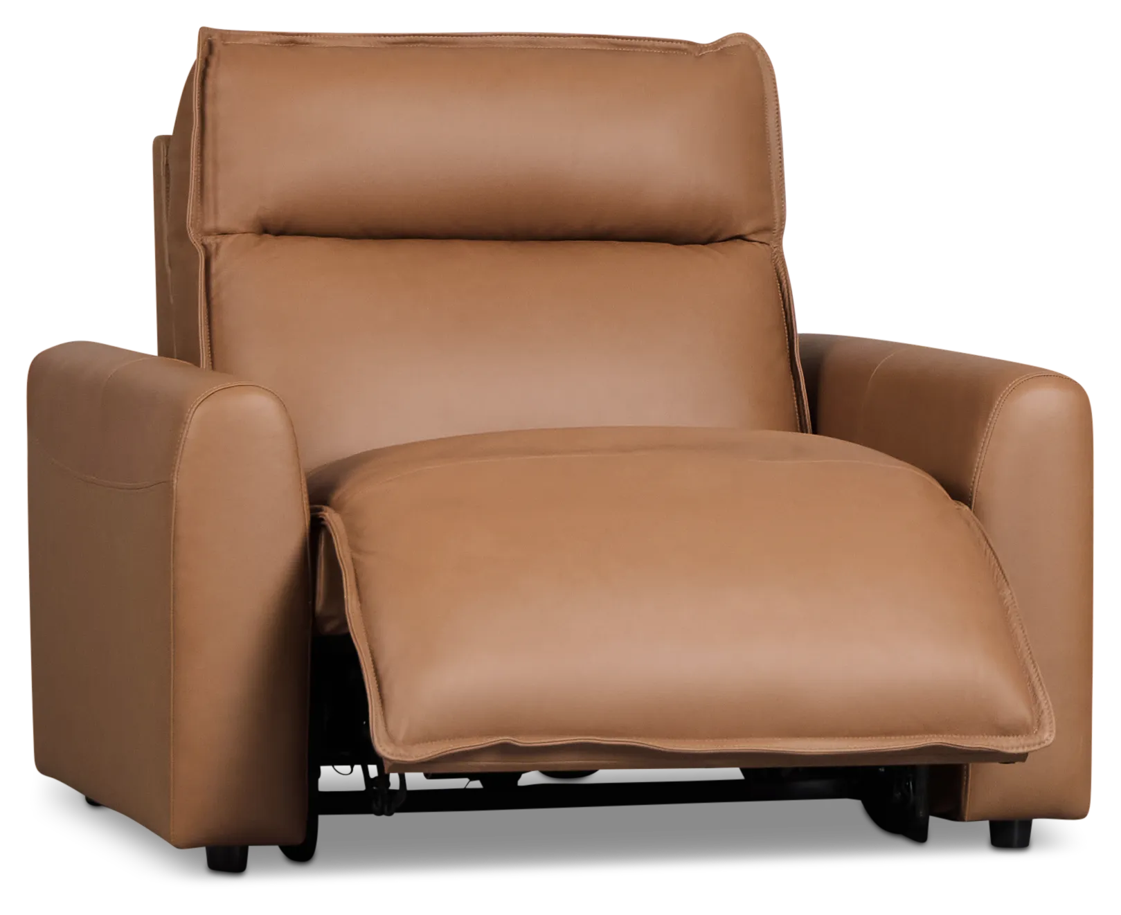 Edison Medium Brown Lthr/vinyl Power Recliner With Power Headrest
