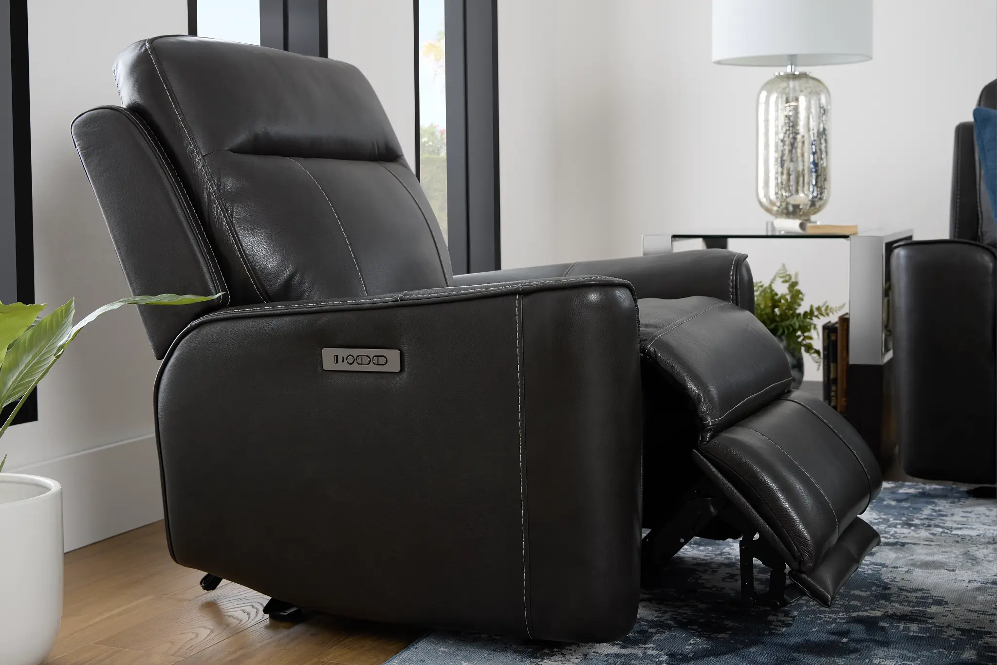 Benji Dark Gray Lthr/vinyl Zero Gravity Power Recliner W/headrest Benji Dark Gray Lthr/vinyl Zero Gravity Power Recliner W/headrest