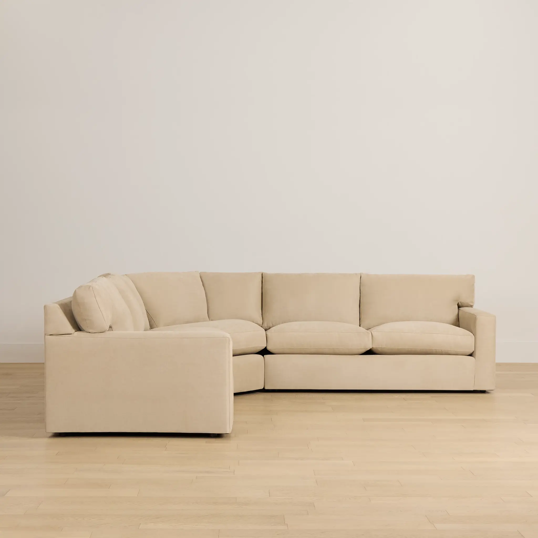 Hudson Beige Fabric Small 2-arm Wedge Sectional Hudson Beige Fabric Small 2-arm Wedge Sectional