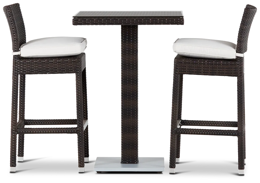 Zen White 27" Pub Table & 2 Barstools