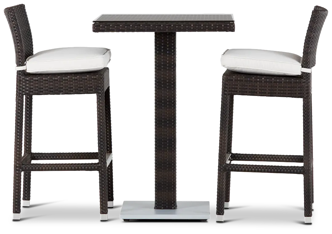 Zen White 27" Pub Table & 2 Barstools Zen White 27" Pub Table & 2 Barstools
