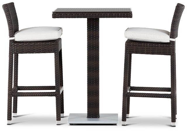 Zen White 27" Pub Table & 2 Barstools