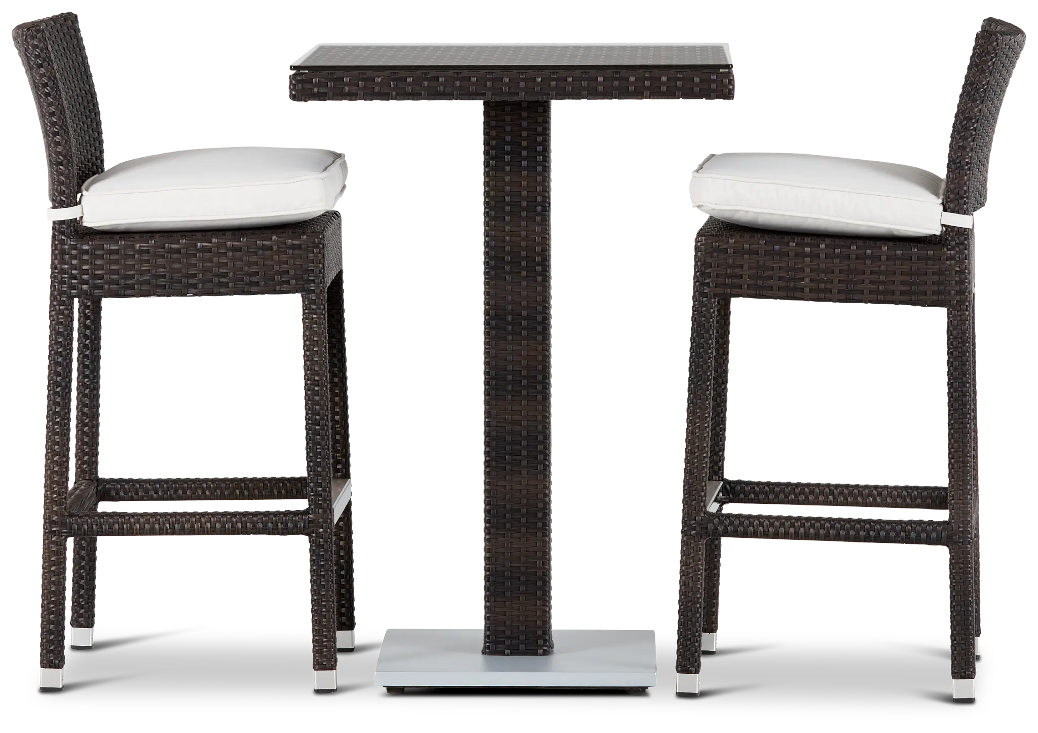Zen White 27" Pub Table & 2 Barstools Zen White 27" Pub Table & 2 Barstools