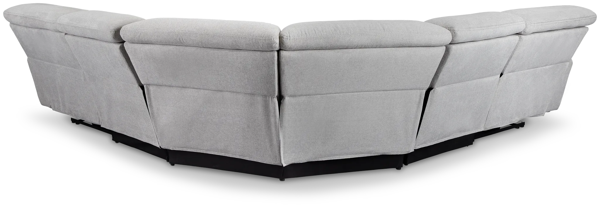 Callum Light Gray Fabric Small Two-arm Power Reclining Sectional
