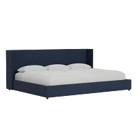 Captiva Joya Dark Blue 48" Upholstered Shelter Bed