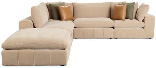 Cruz Light Beige Fabric 5pc Bumper Sectional