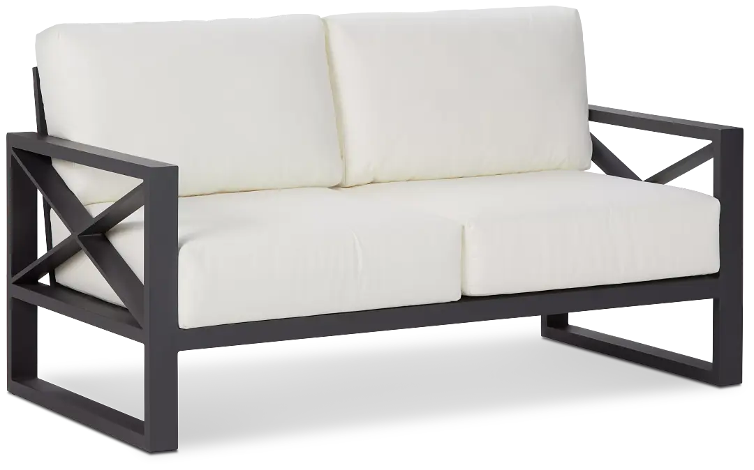 Linear Dark Gray White Aluminum Loveseat Linear Dark Gray White Aluminum Loveseat
