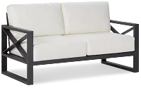 Linear Dark Gray White Aluminum Loveseat