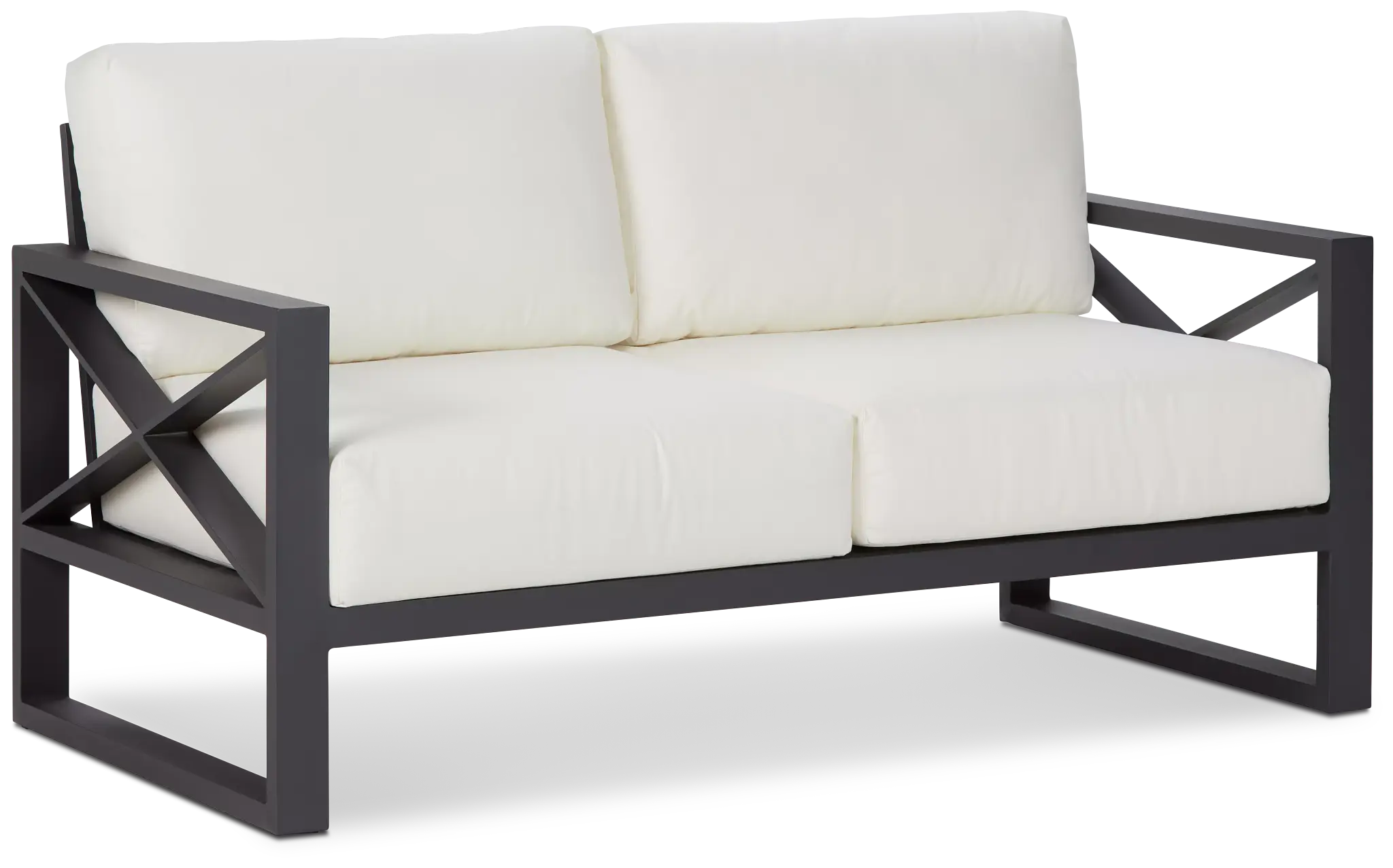Linear Dark Gray White Aluminum Loveseat Linear Dark Gray White Aluminum Loveseat
