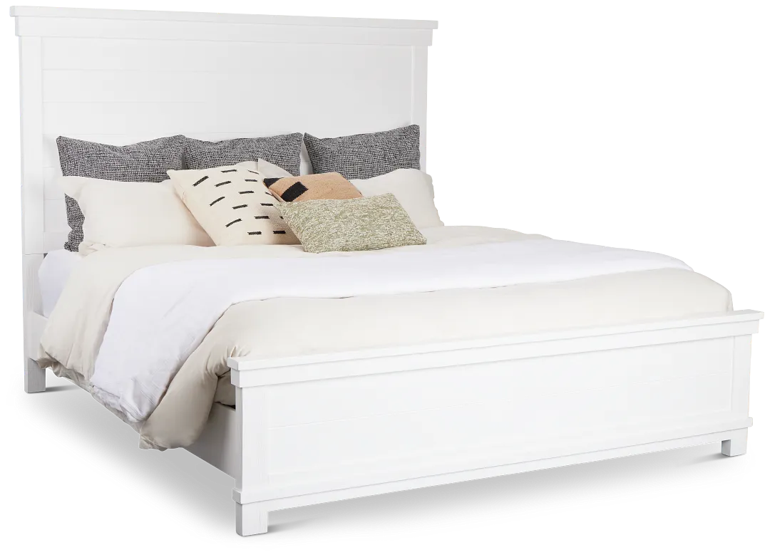 Anton White Panel Bed