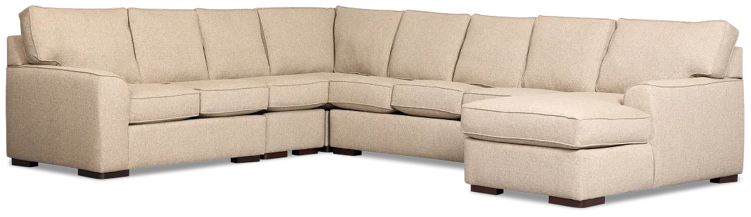Sinclair Brown Fabric Right Chaise Innerspring Sleeper Sectional