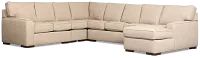 Sinclair Brown Fabric Right Chaise Innerspring Sleeper Sectional