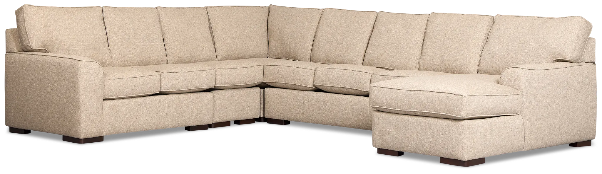 Sinclair Brown Fabric Right Chaise Innerspring Sleeper Sectional