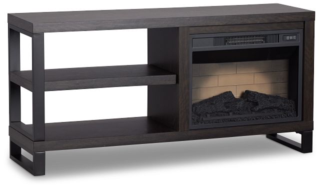 Grove Dark Tone 54" Tv Stand With Fireplace Insert