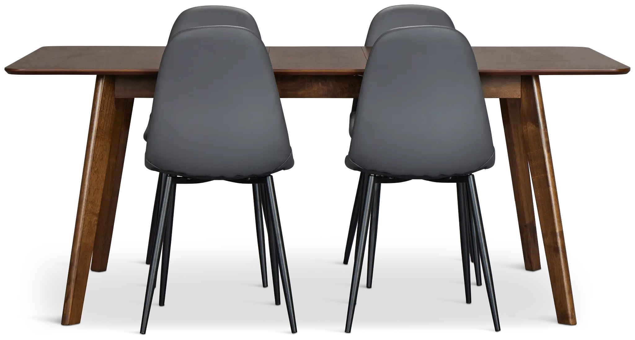Palmdale Dark Tone Table & 4 Gray Upholstered Chairs Palmdale Dark Tone Table & 4 Gray Upholstered Chairs