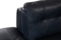 Rowan Navy Leather U-shaped Sectional W/ Left Bumper