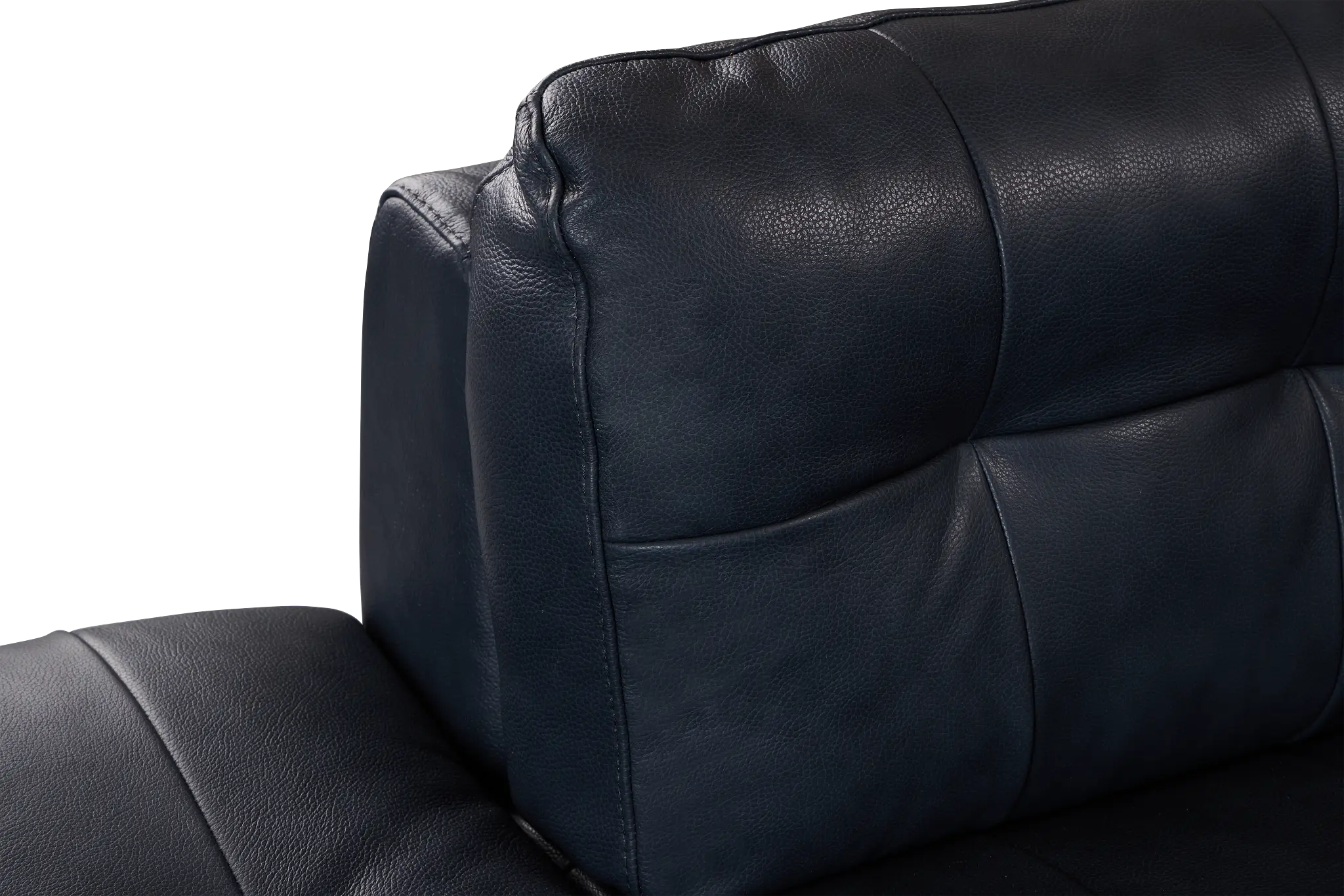 Rowan Navy Leather U-shaped Sectional W/ Left Bumper Rowan Navy Leather U-shaped Sectional W/ Left Bumper