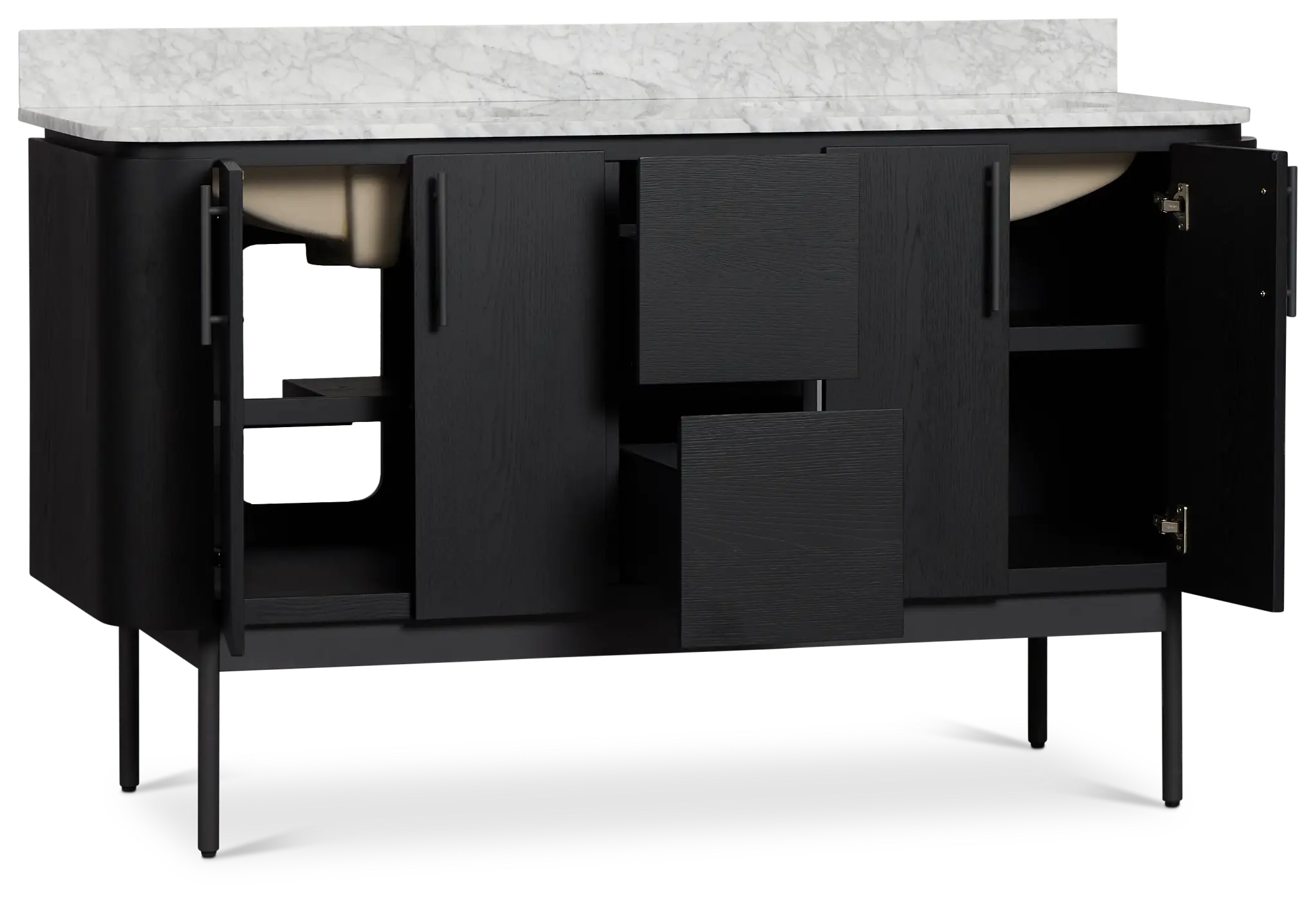 Nomad Black 60" Double Bathroom Vanity Nomad Black 60" Double Bathroom Vanity