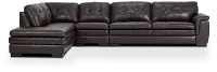 Braden Dark Brown Leather Medium Left Bumper Sectional