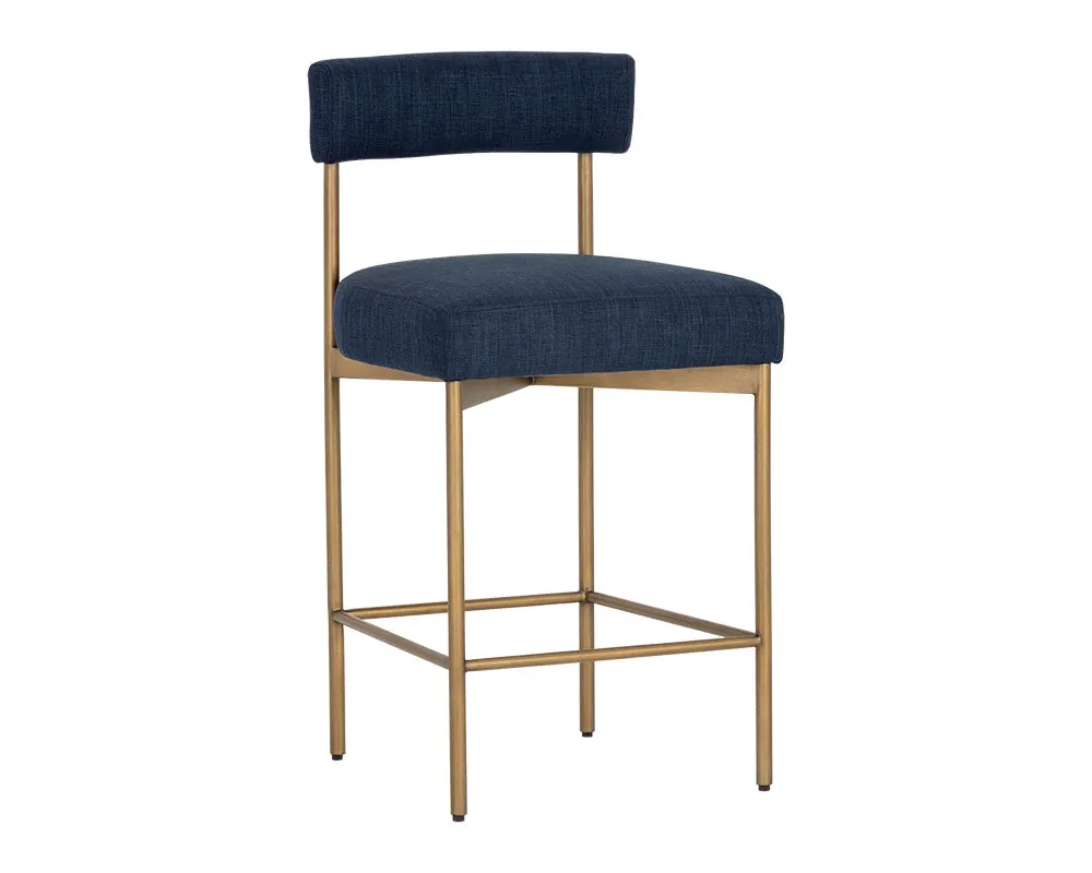 Mabel Navy 24" Upholstered Barstool