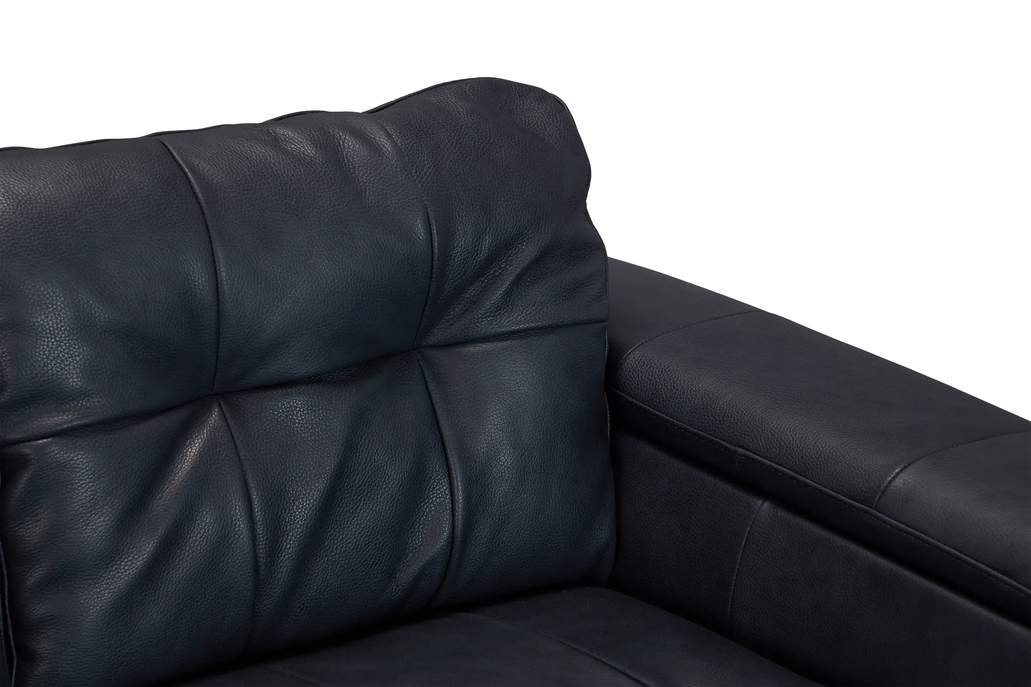 Rowan Navy Leather Left Chaise Sectional Rowan Navy Leather Left Chaise Sectional