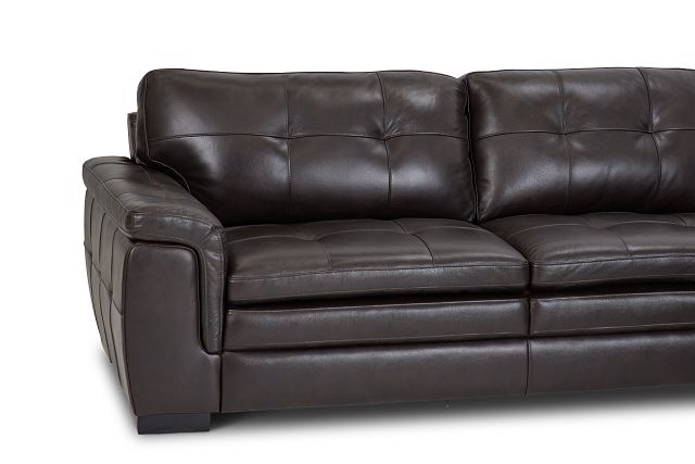 Braden Dark Brown Leather Medium Two-arm Sectional