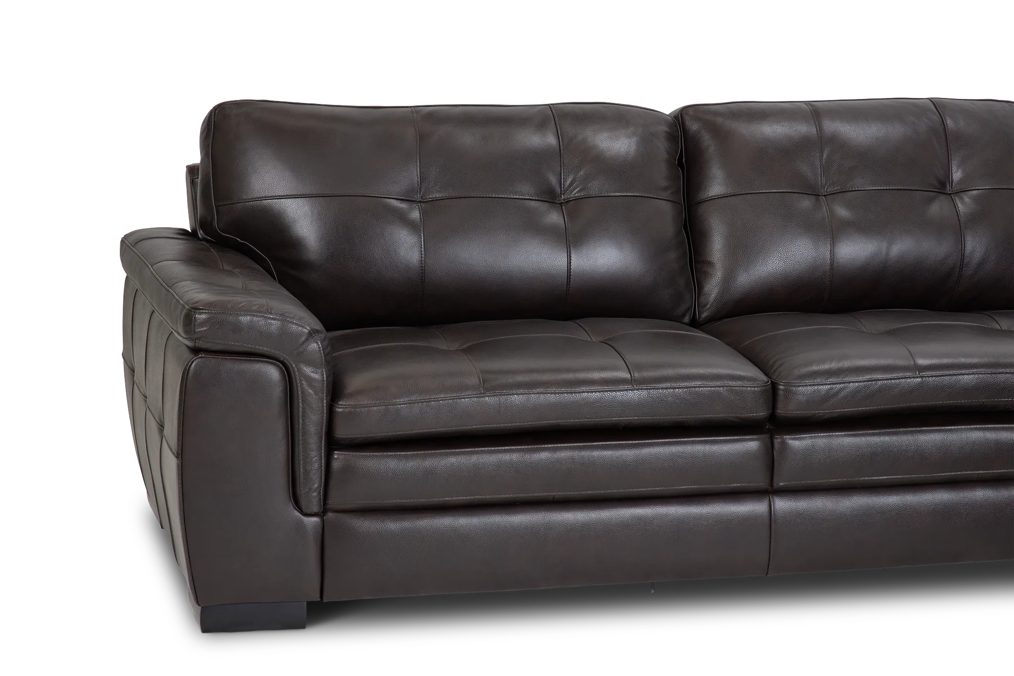Braden Dark Brown Leather Medium Two-arm Sectional
