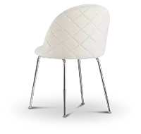 Capri Ivory Velvet Upholstered Side Chair W/ Chrome Legs