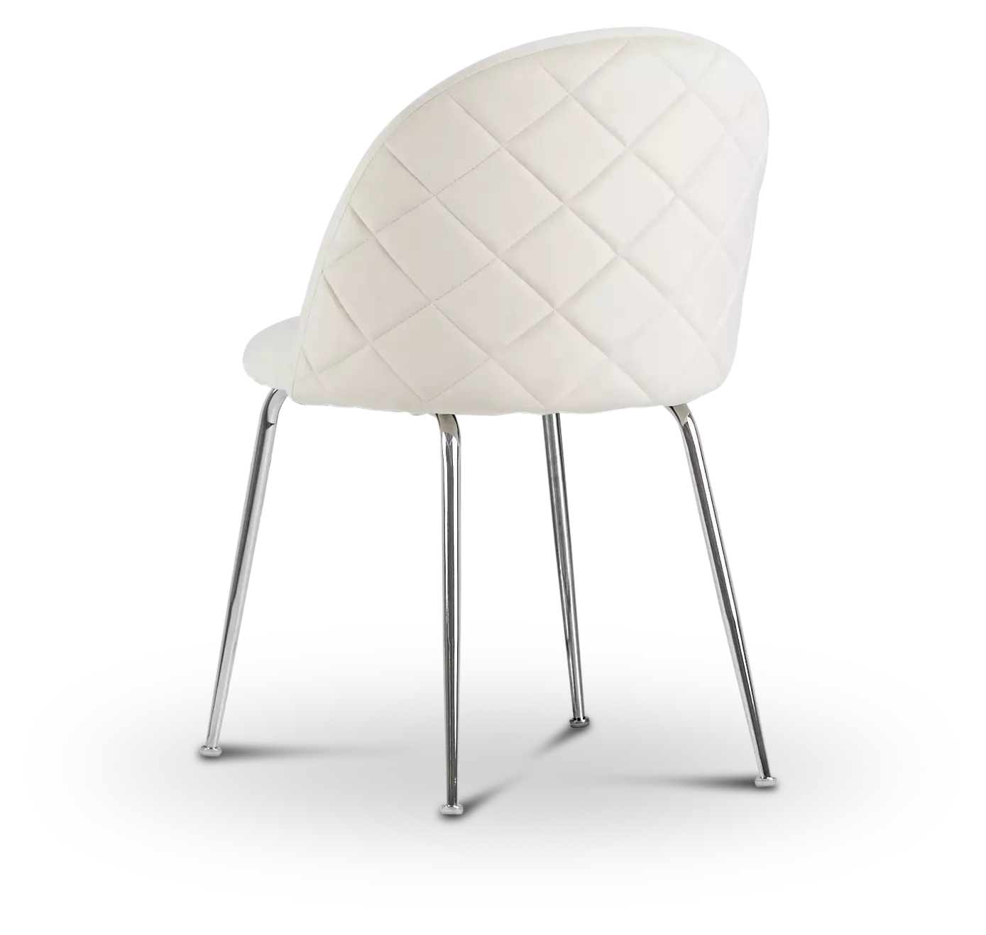 Capri Ivory Velvet Upholstered Side Chair W/ Chrome Legs