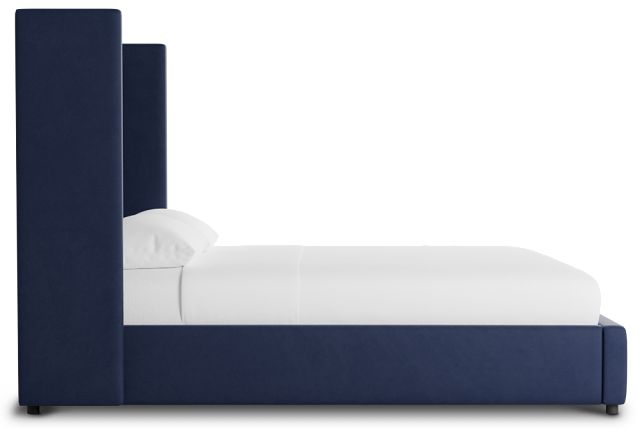 Captiva Joya Dark Blue 60" Upholstered Shelter Bed