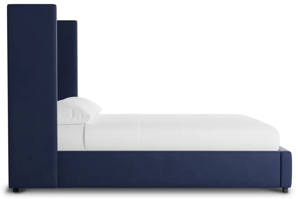 Captiva Joya Dark Blue 60" Upholstered Shelter Bed Captiva Joya Dark Blue 60" Upholstered Shelter Bed
