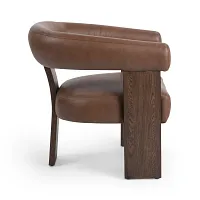 Angel Brown Leather Accent Chair