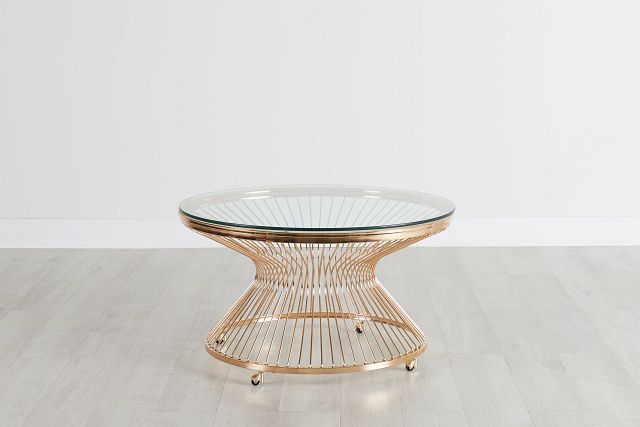 gold circle glass coffee table