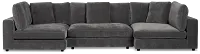 Lounge Dark Gray Fabric Double Chaise Sectional