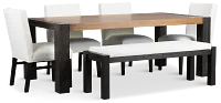 Jackson Two-tone Rectangular Table With 4 Side Chairs & Bench