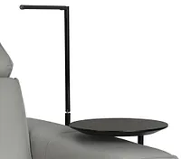 Carmelo Gray Leather Power Reclining Sofa With Right Table & Light