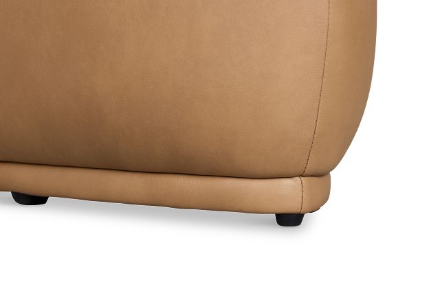 Jovi Brown Leather Small Accent Ottoman