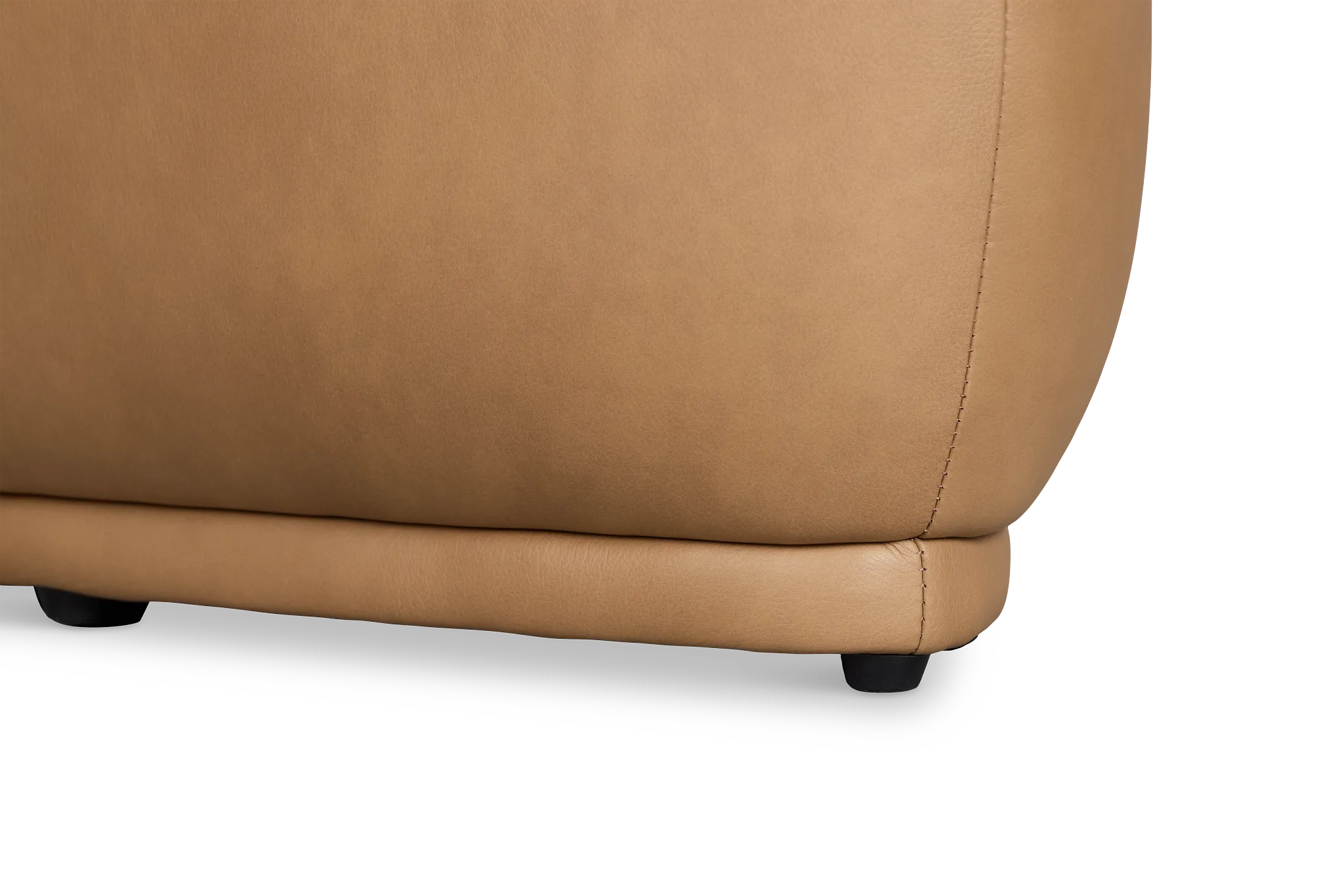 Jovi Brown Leather Small Accent Ottoman